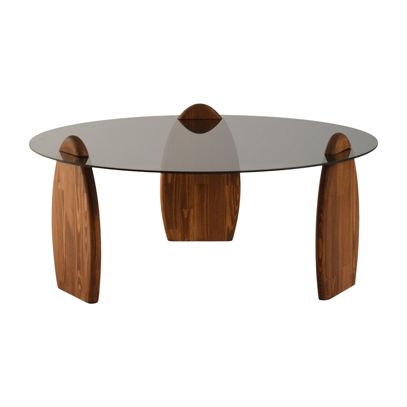 Mesa de centro de madera oscura y tablero de cristal ahumado Surf - Home Design
