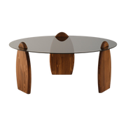 Couchtisch aus dunklem Holz und Rauchglasplatte Surf - Home Design