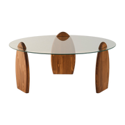 Mesa de centro de madera oscura y cristal Surf - Home Design