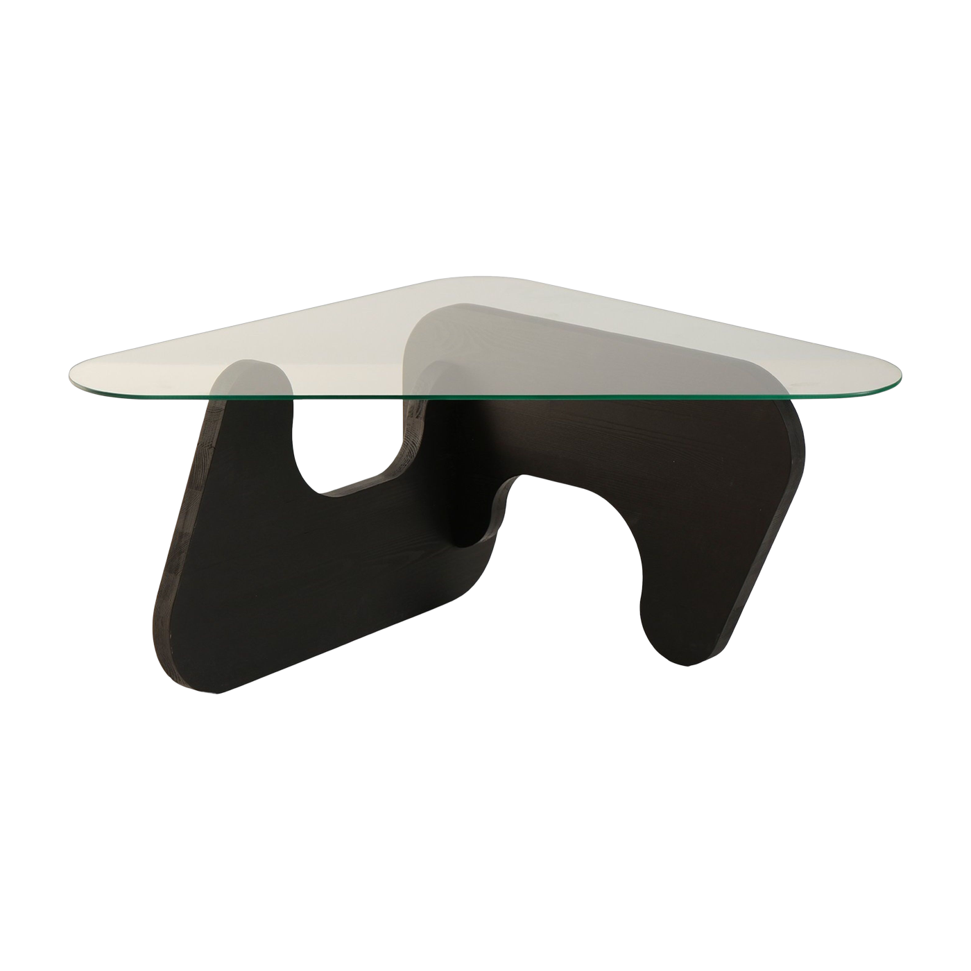 Mesa de centro de madera negra y tablero de cristal 94 x 72 x 38 cm Freya - Home Design