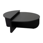 Mesas bajas de madera negra Orion - Home Design