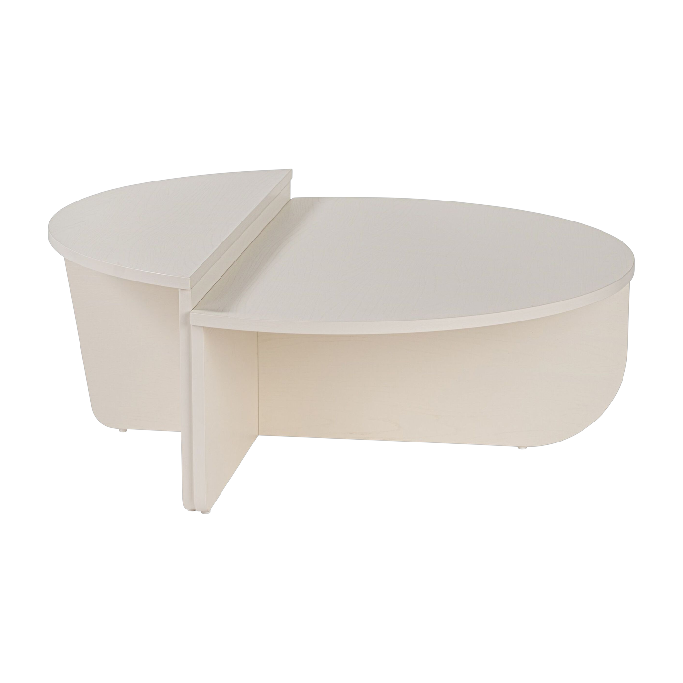 Mesas bajas de madera blanca Orion - Home Design