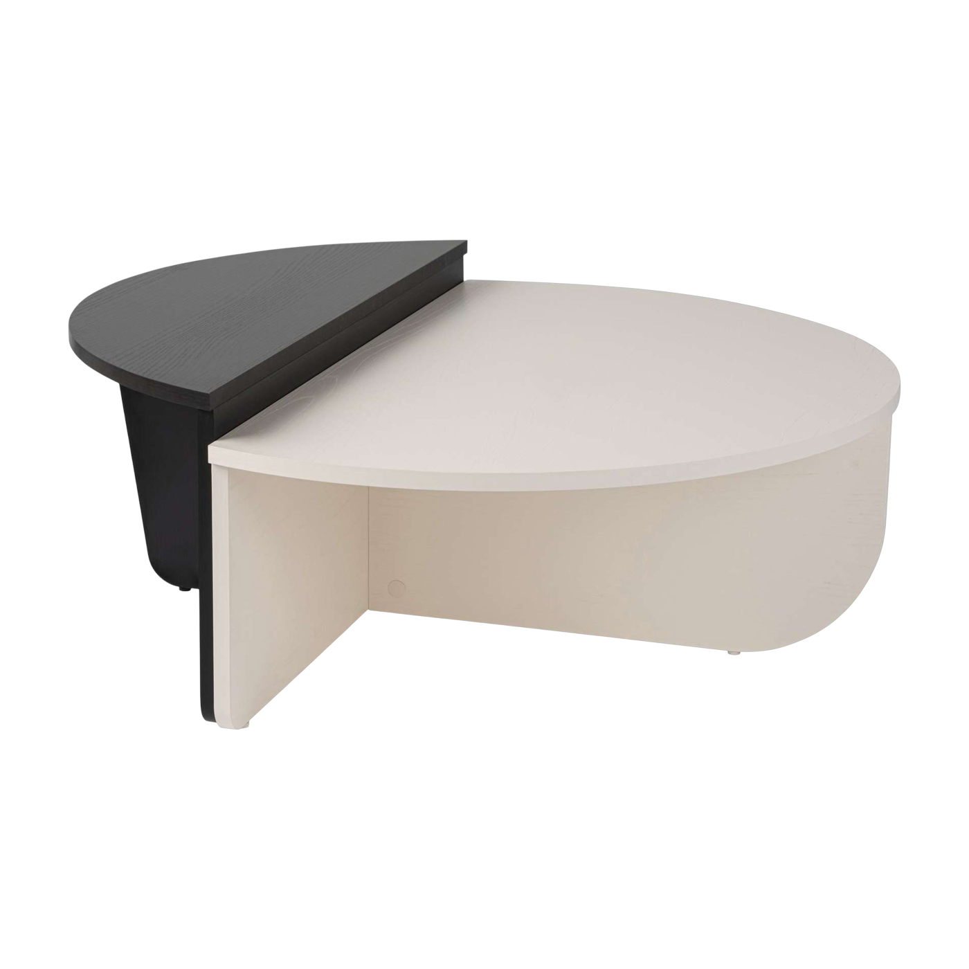 Mesas de centro de madera blanca y negra Orion - Home Design