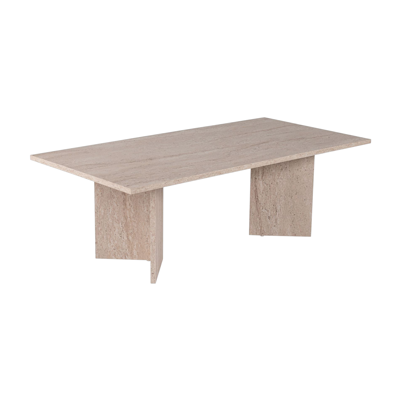 Table basse rectangulaire en bois effet travertin 119x69x40cm Sabin - Home Design