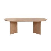 Mesa de centro ovalada de madera clara 119 x 69 x 40 cm Arena - Home Design
