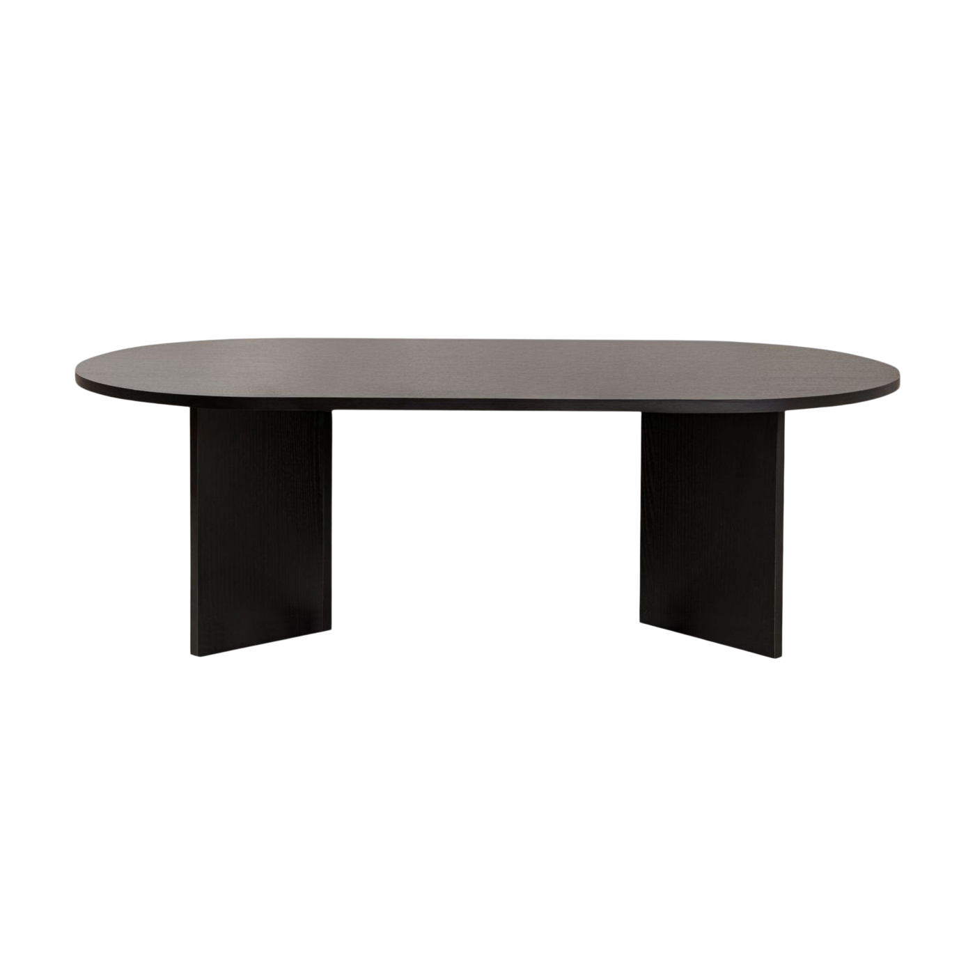 Ovaler Couchtisch aus schwarzem Holz 119 x 69 x 40 cm Sandfarben – Home Design