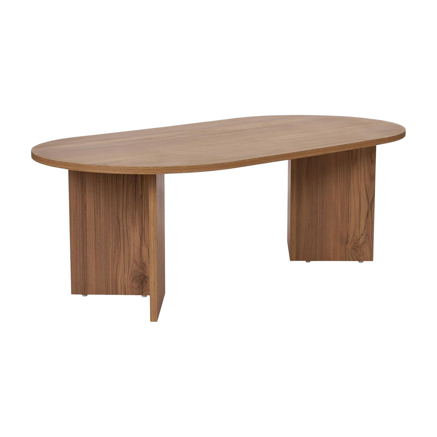 Table basse ovale en chêne 119x69x40cm Sable - Home Design