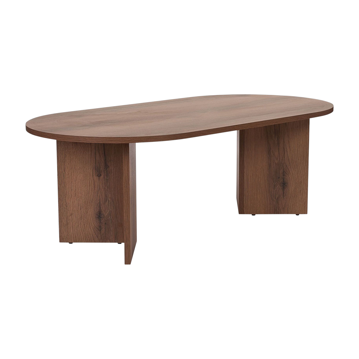 Table basse ovale en noyer 119x69x40cm Sable - Home Design