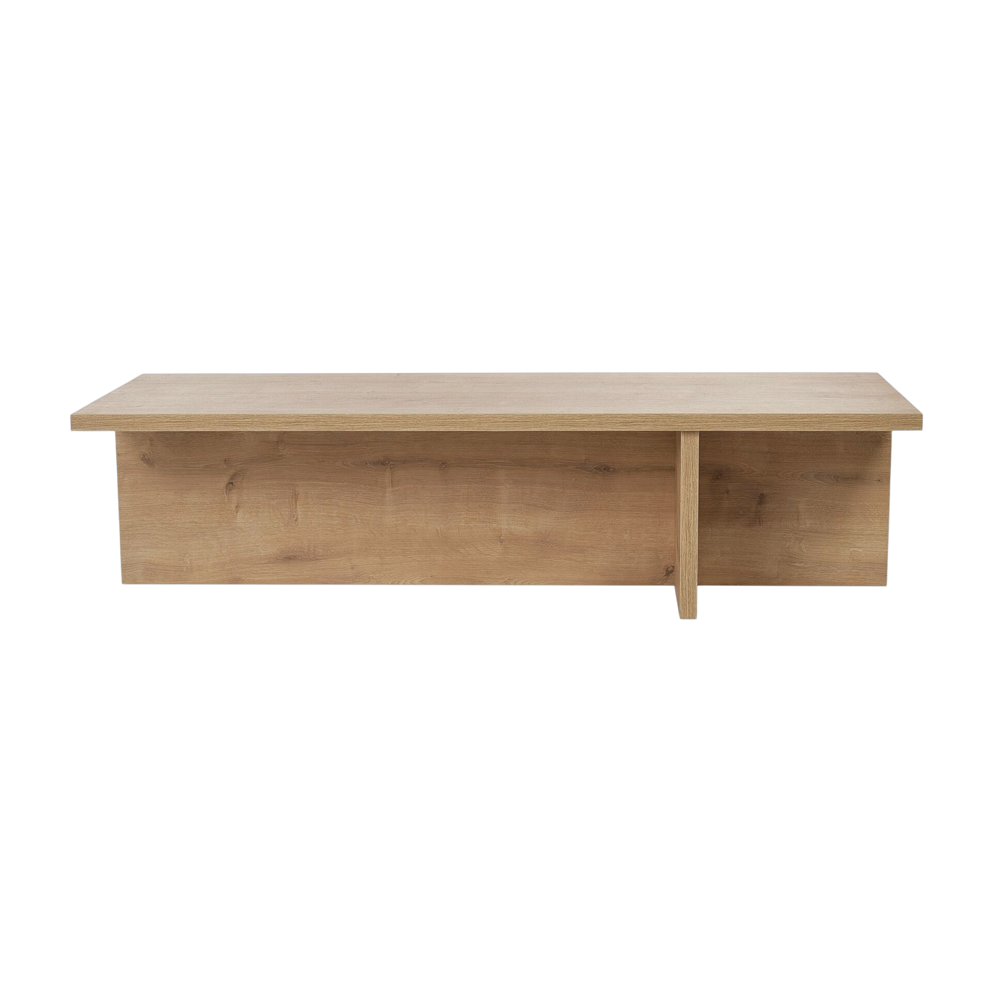 Tavolino rettangolare in legno chiaro 120x45x35cm Harbor - Home Design