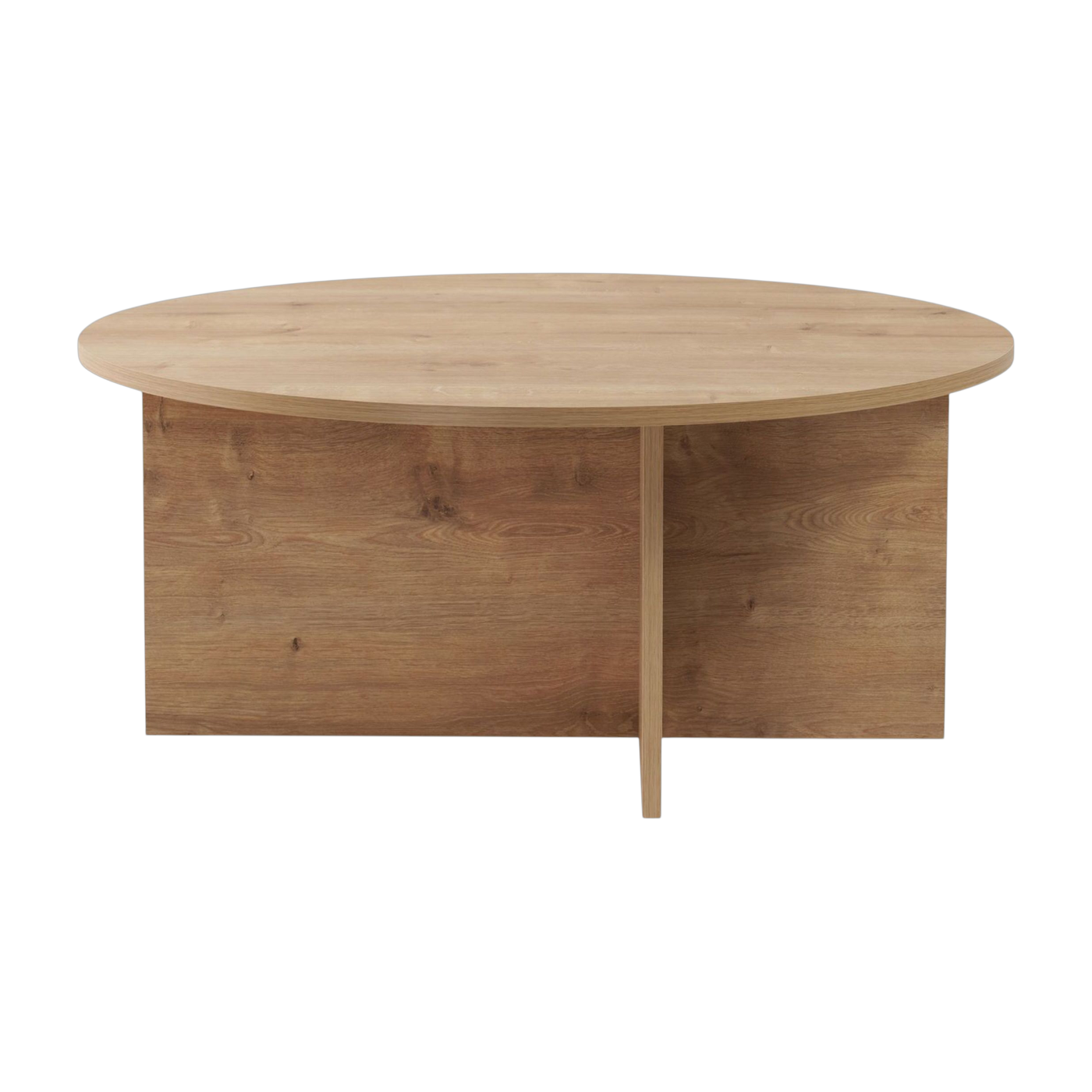 Mesa de centro « ronde » en madera clara, 90 x 40 cm Soleil - Home Design