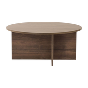 Table basse ronde en bois foncé 90x40cm Soleil - Home Design