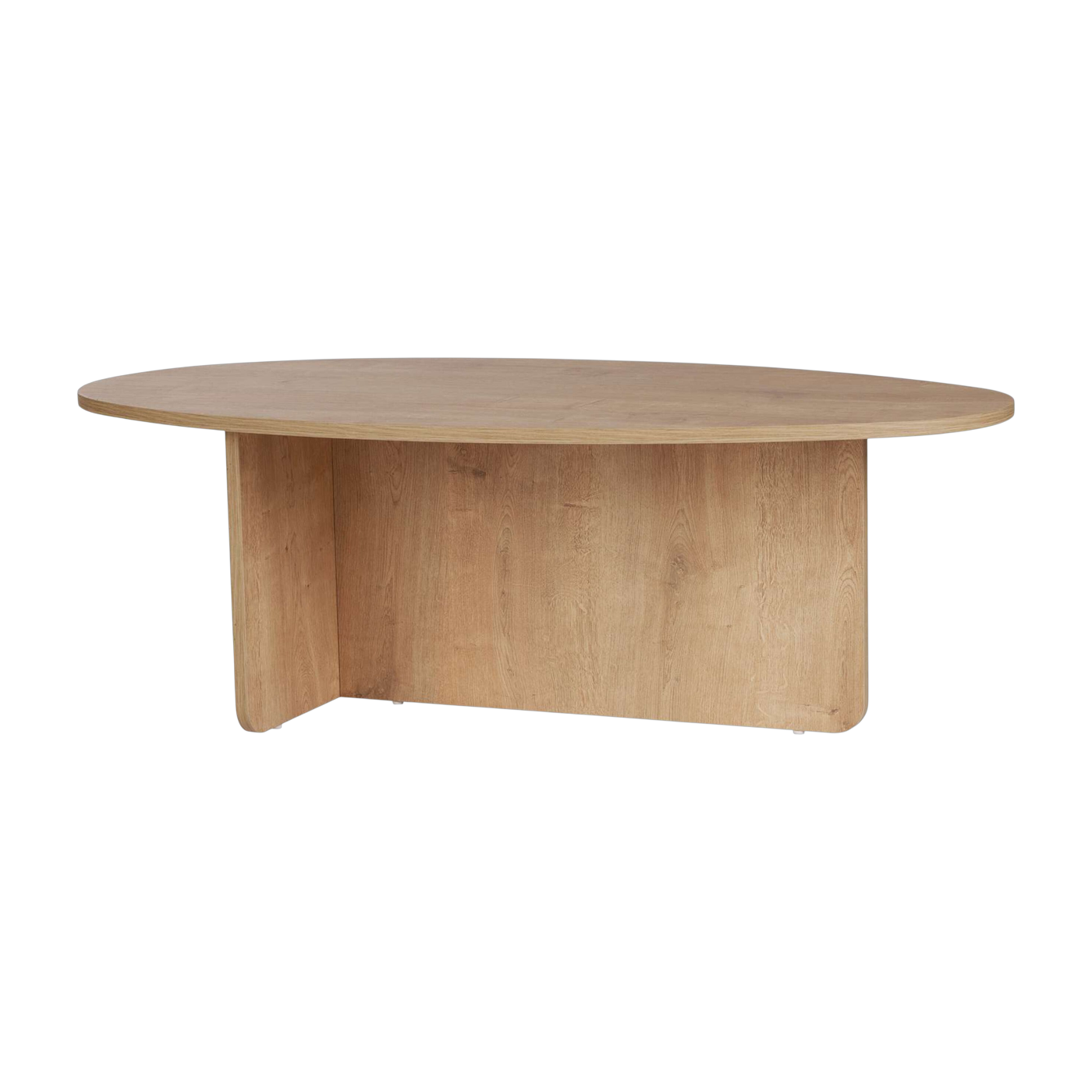 Table basse ovale en bois clair 120x65x40cm Orba - Home Design