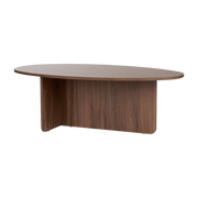 Mesa de centro ovalada de madera oscura 120x65x40cm Orba - Home Design