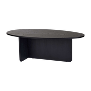 Orba oval black wood coffee table 120x65x40cm - Home Design