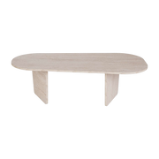 Mesa de centro de madera con efecto travertino 130x65x40cm Ovalis - Home Design