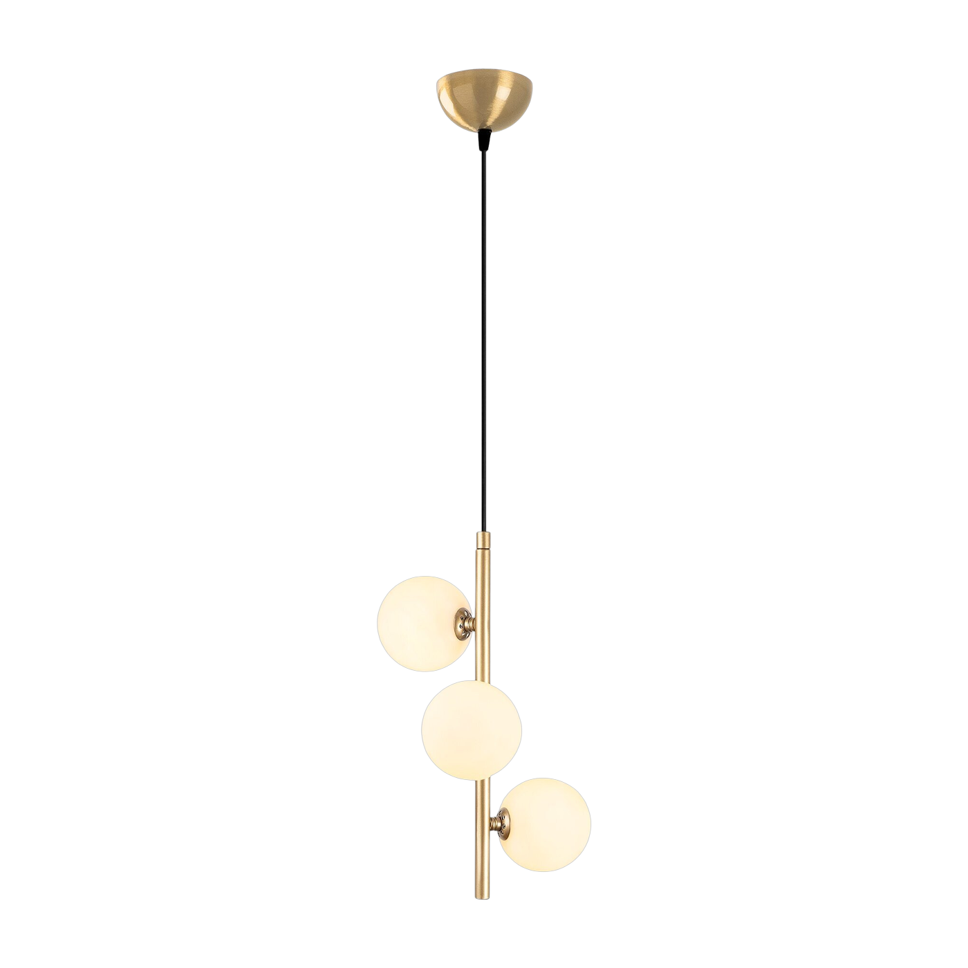 Sospensione in metallo con tre lampadine opache globes, 36x46 cm Domino - Home Design
