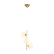 Suspension en métal avec trois globes opaques 36x46cm Domino - Home Design