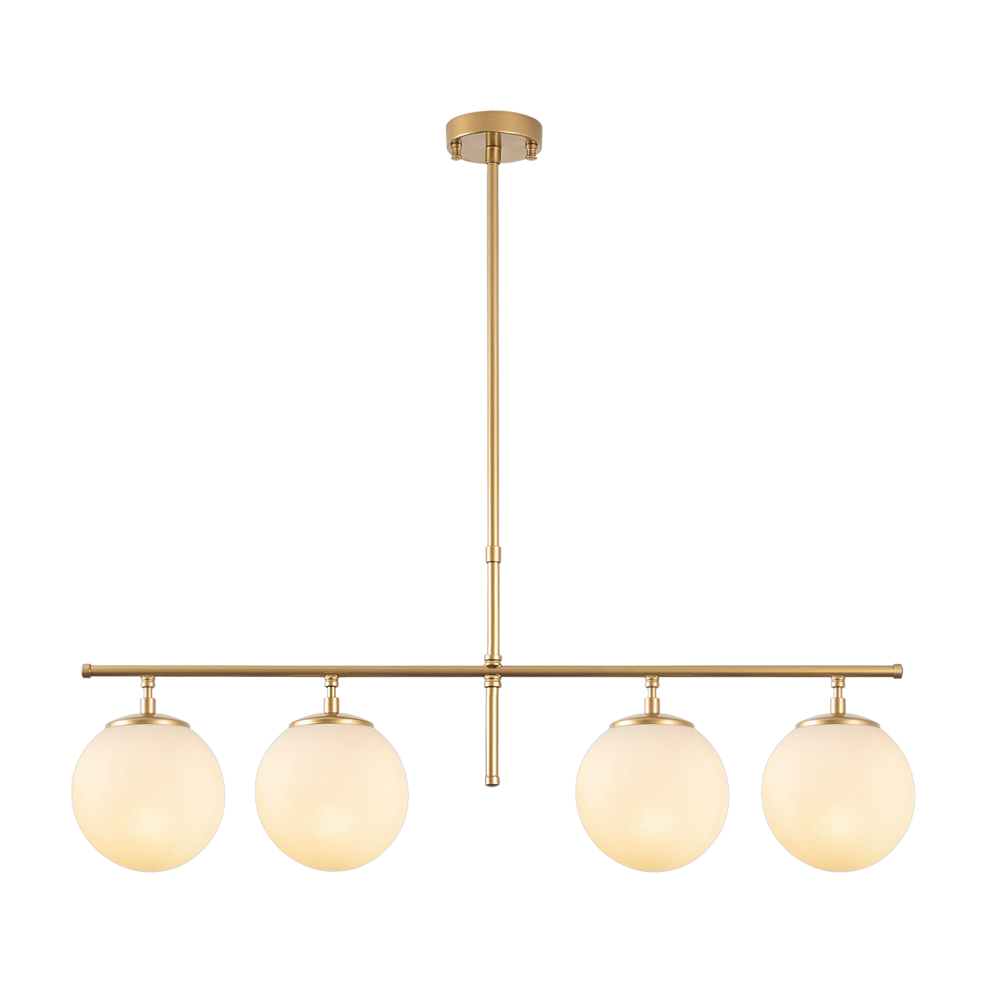 Sospensione in metallo dorato con lampadine opache globes 81x15x76cm Roe - Home Design