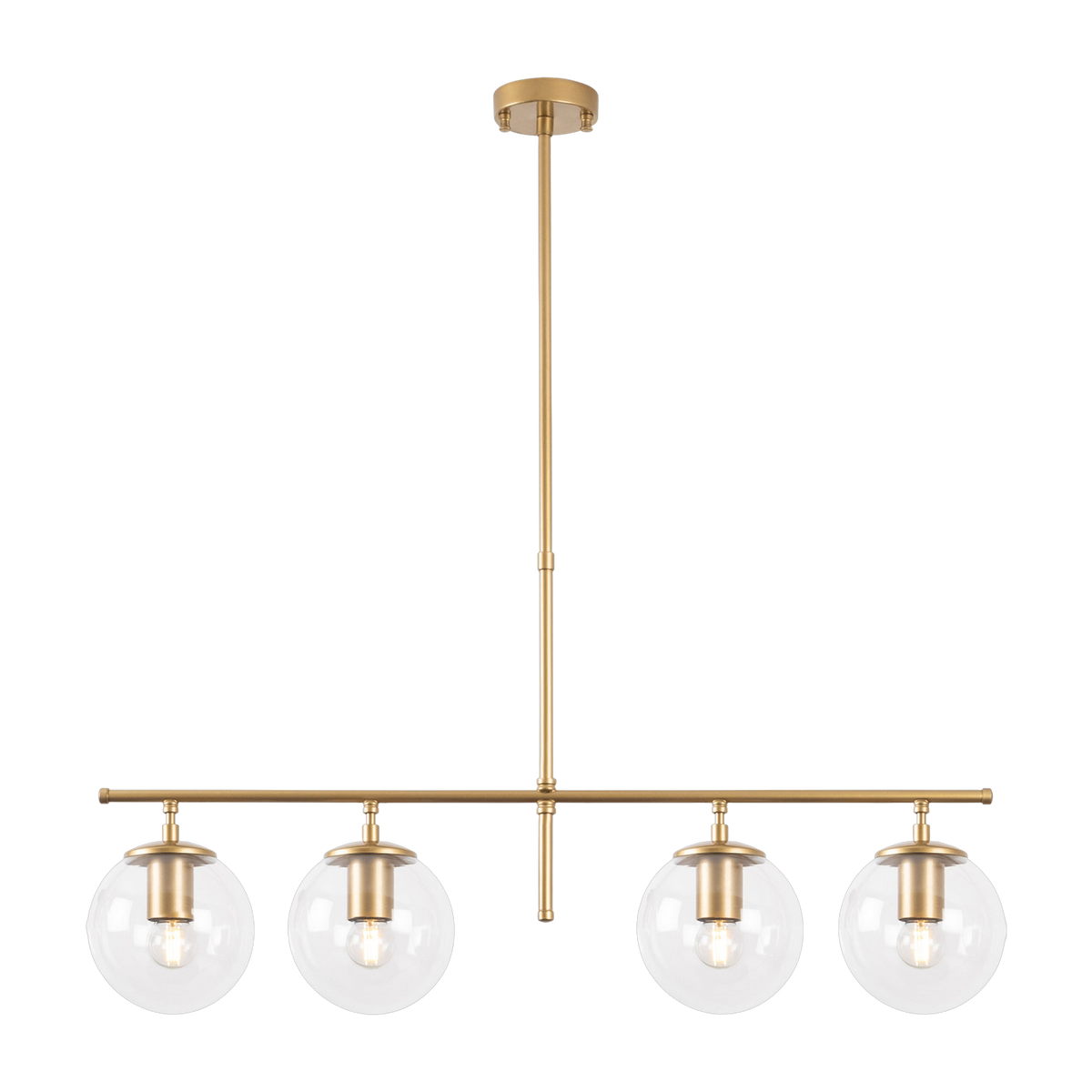 Sospensione in metallo dorato con vetro trasparen globes e 15x81x36cm Roe - Home Design