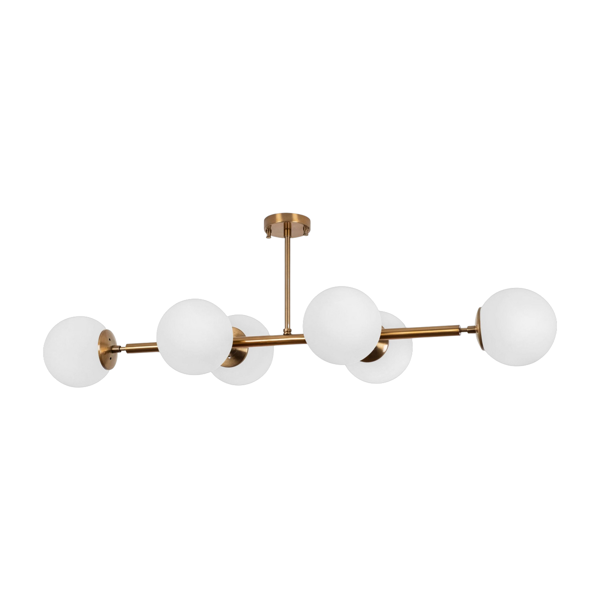Hängeleuchte aus vergoldetem Metall mit opaken Glaskugeln 110 x 40 x 35 cm Fazli – Home Design