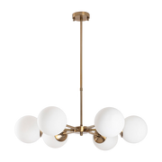 Sospensione in metallo dorato con vetri opachi 73x35cm Akkas - Home Design