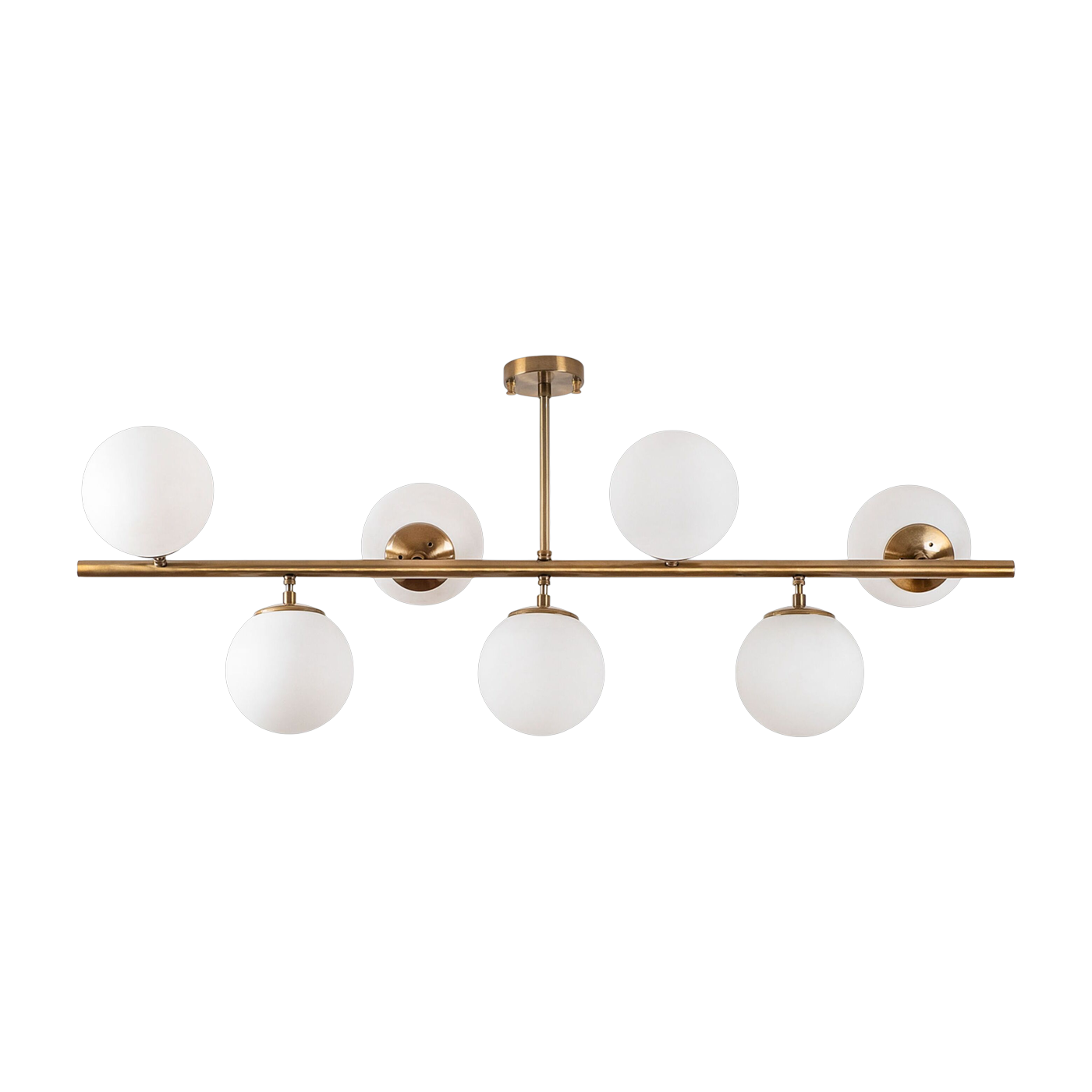 Gold metal pendant light with opaque globes 40x113x46cm Fazli - Home Design