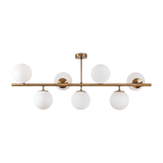 Suspension en métal doré avec des globes opaques 40x113x46cm Fazli - Home Design