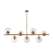 Sospensione in metallo dorato con globes o trasparente 40x113x46cm Fazli - Home Design