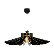 Black wood pendant light 68x16x50cm - Home Design