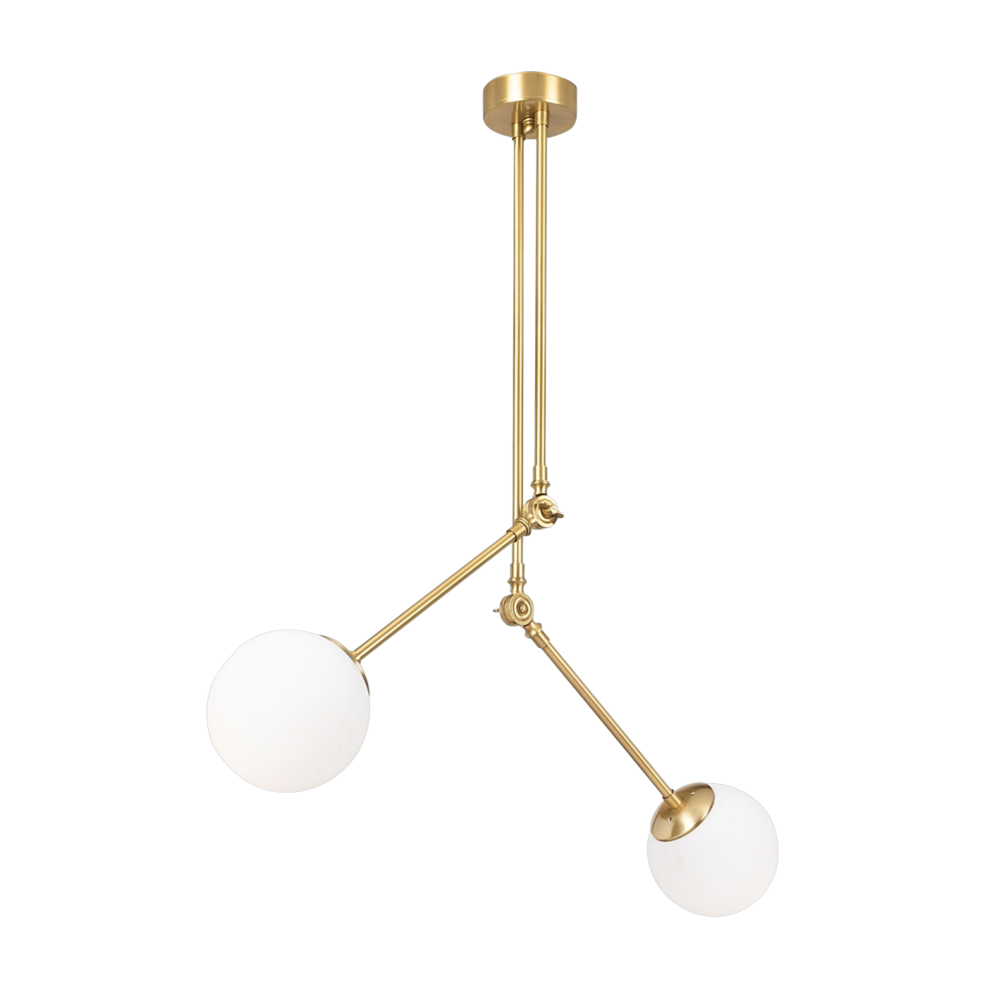 Suspension en métal doré et globes opaques 100x15cm Cambaz - Home Design