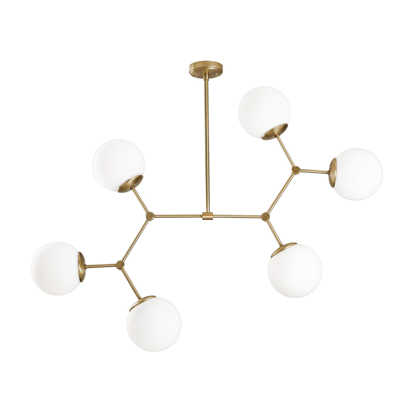 Suspension en métal doré et globes opaques 100x15cm Damar - Home Design