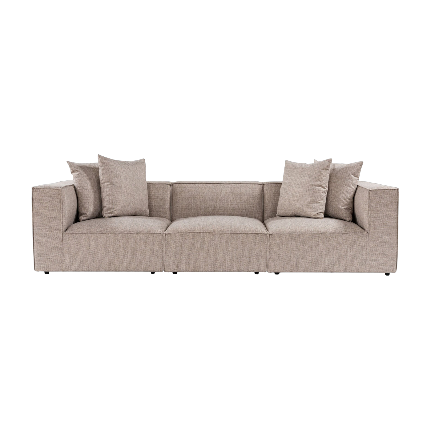Sofá de tela beige 270x95x65cm Sora 3 - Home Design
