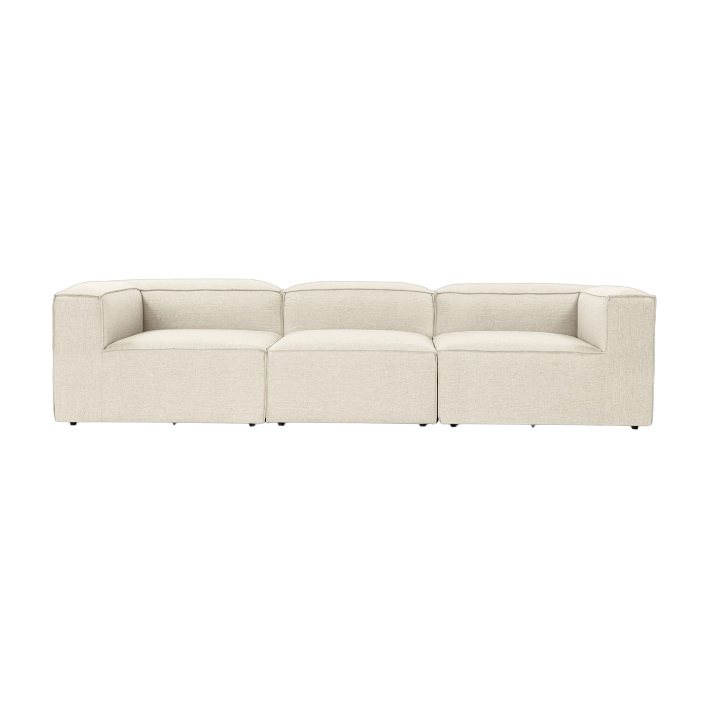 Divano in tessuto bianco 105x297x66cm Fora 3 - Home Design