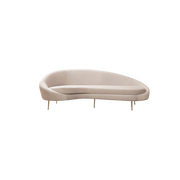 Powder pink velvet-effect fabric sofa, left-hand side, 120x255x85cm Eses Left - Home Design