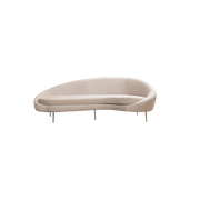 Sofa aus Stoff mit gerader Seite in pudrigem Rosa mit Samteffekt 120 x 255 x 85 cm Eses Left – Home Design