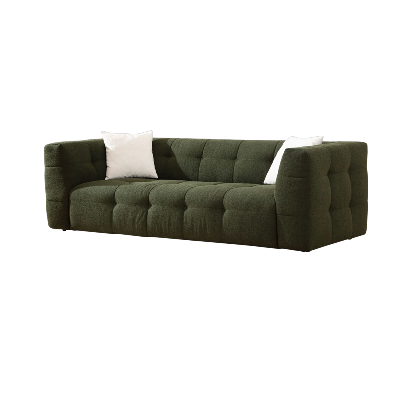 Divano in tessuto verde scuro 100x235x72cm Cady - Home Design