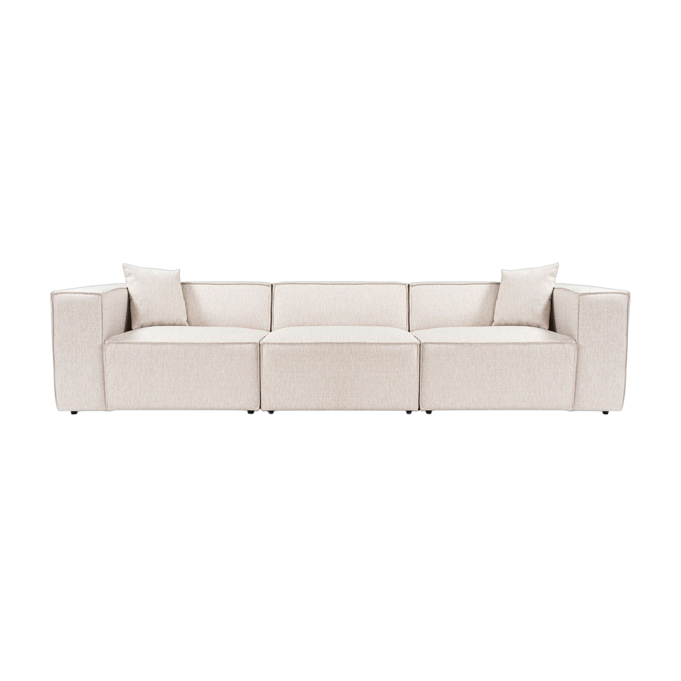 Divano in tessuto bianco 303x108x65cm Lora 3 posti - Home Design