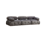 Sofá de tela con efecto terciopelo gris oscuro 288 x 95 x 75 cm Bubble 3 Seater - Home Design