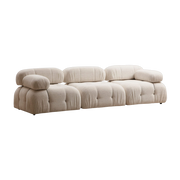 Bubble 3 Seater Cream Bouclé Effect Fabric Sofa 288x95x75cm - Home Design
