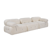 Cream bouclé-effect fabric sofa 288x95x75cm Bubble 3-seater V2 - Home Design