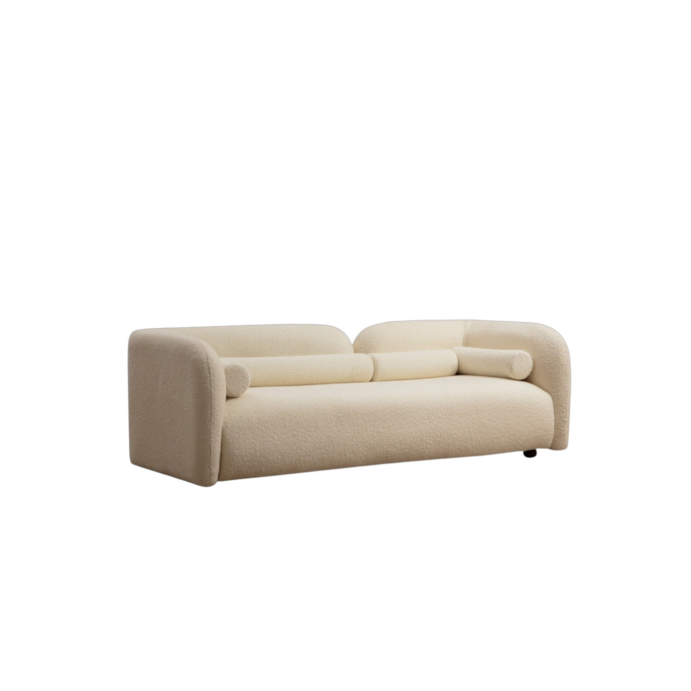 Canapé 3 places en tissu bouclé crème Victoria - Home Design