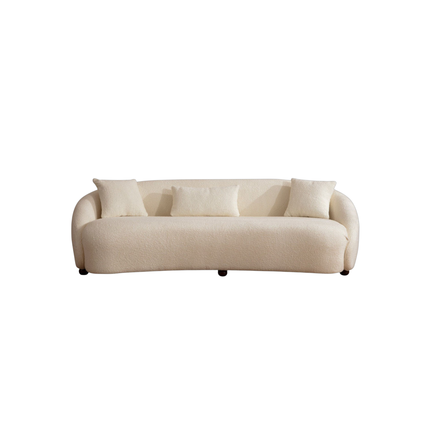Canapé 3 places en tissu bouclé crème Napoli - Home Design