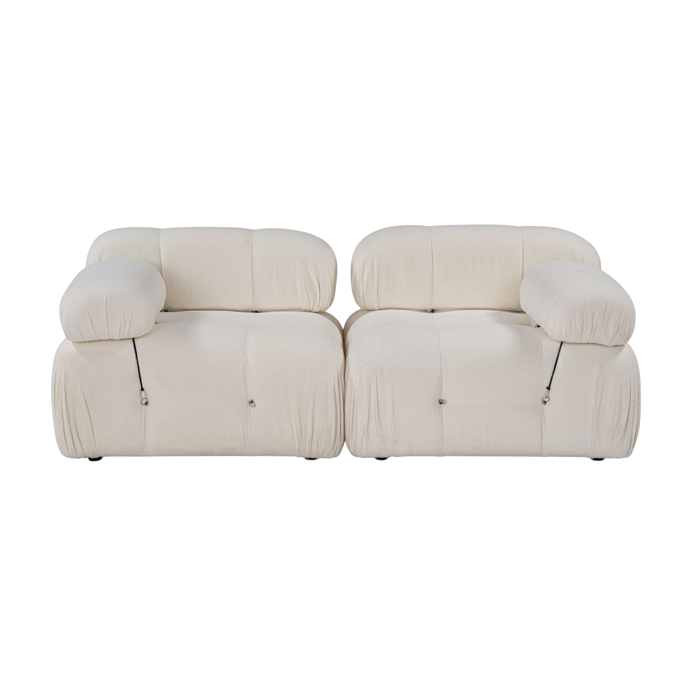 Canapé 2 places en tissu crème 190x95x75cm Bubble - Home Design
