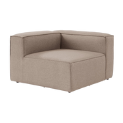 Module d'angle 1 place en tissu marron 105x80x66cm Fora 1R - Home Design