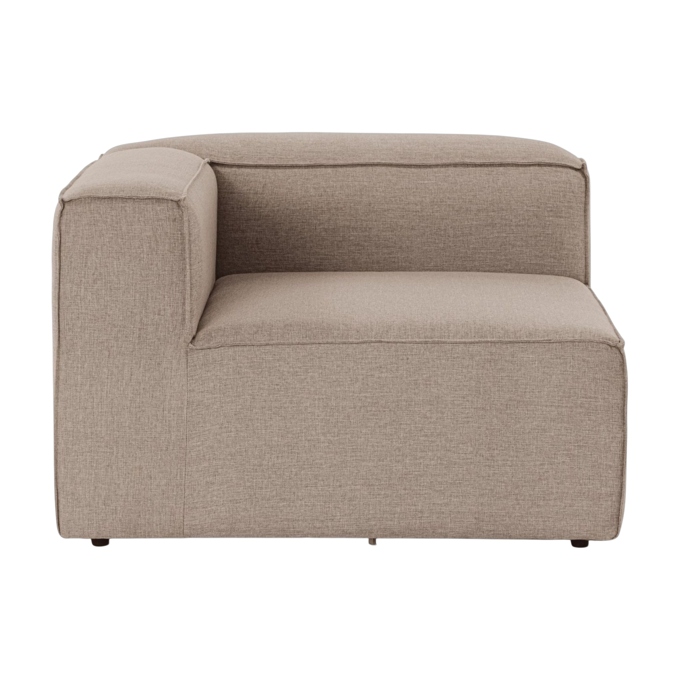 Modul angle, links, 1-Sitzer, Stoff, braun, 105 x 80 x 66 cm, Fora 1R - Home Design