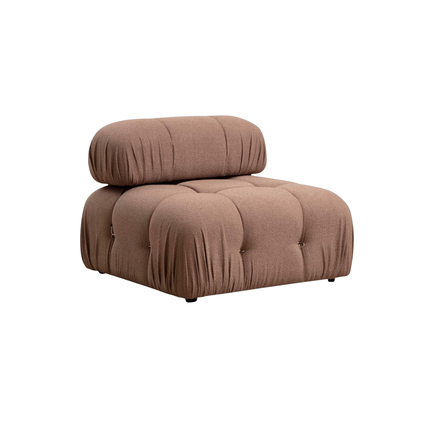 1-Sitzer-Modul aus braunem Bouclé-Stoff, 95 x 75 cm, Bubble O1 – Home Design