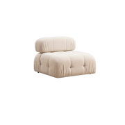 1-Sitzer-Modul aus cremefarbenem Bouclé-Stoff, 95 x 75 cm, Bubble O1 – Home Design