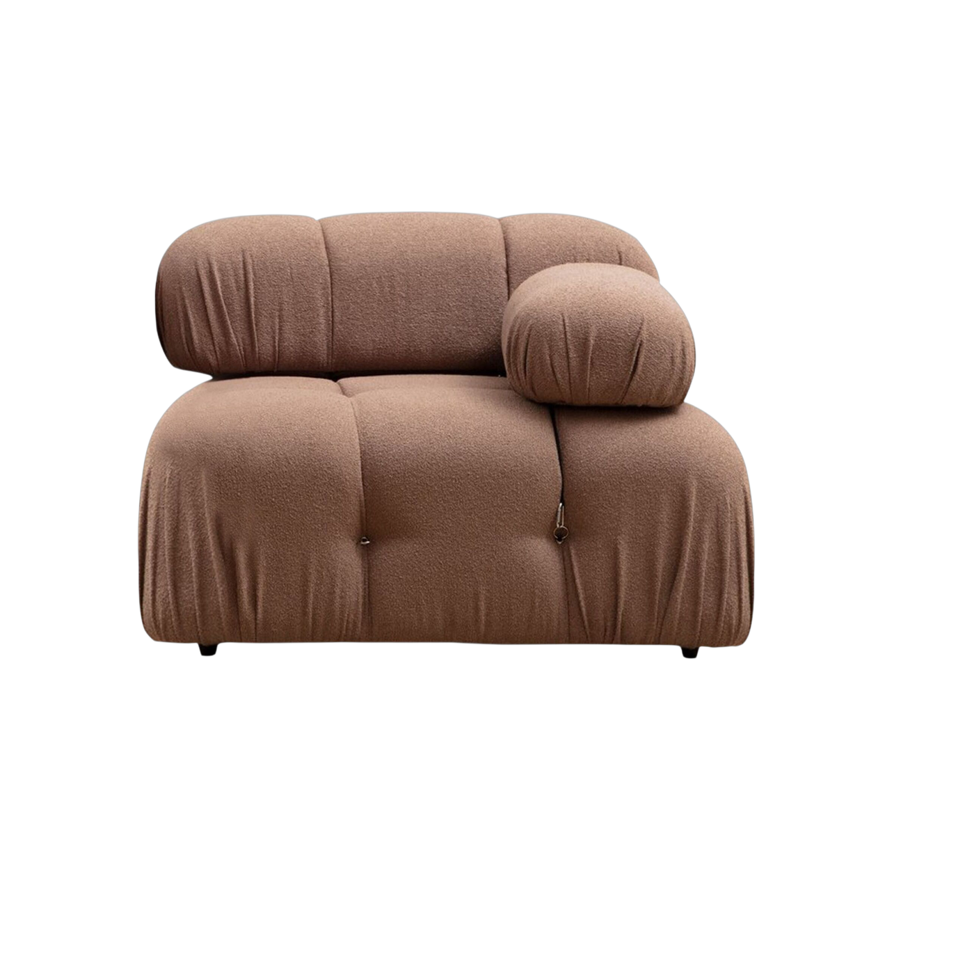 Gerades angle smodul aus braunem Bouclé-Stoff 5x75cm Bubble 1R - Home Design