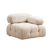 Gerades angle -Modul aus cremefarbenem Bouclé-Stoff, 95 x 75 cm, Bubble 1R – Home Design