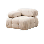 Module d'angle gauche en tissu bouclé crème 5x75cm Bubble 1R - Home Design